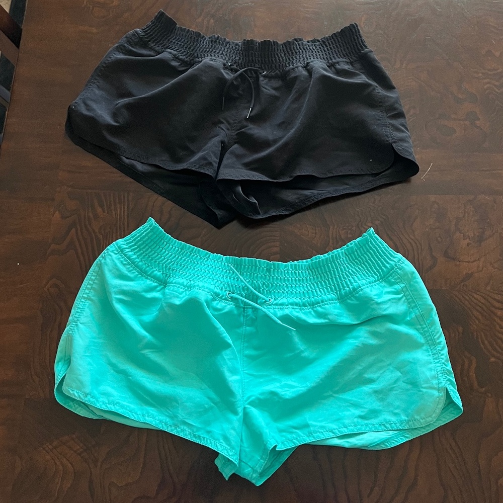 Lot of 2 Women’s Old Navy Board Shorts - Size M - Black & Turquoise